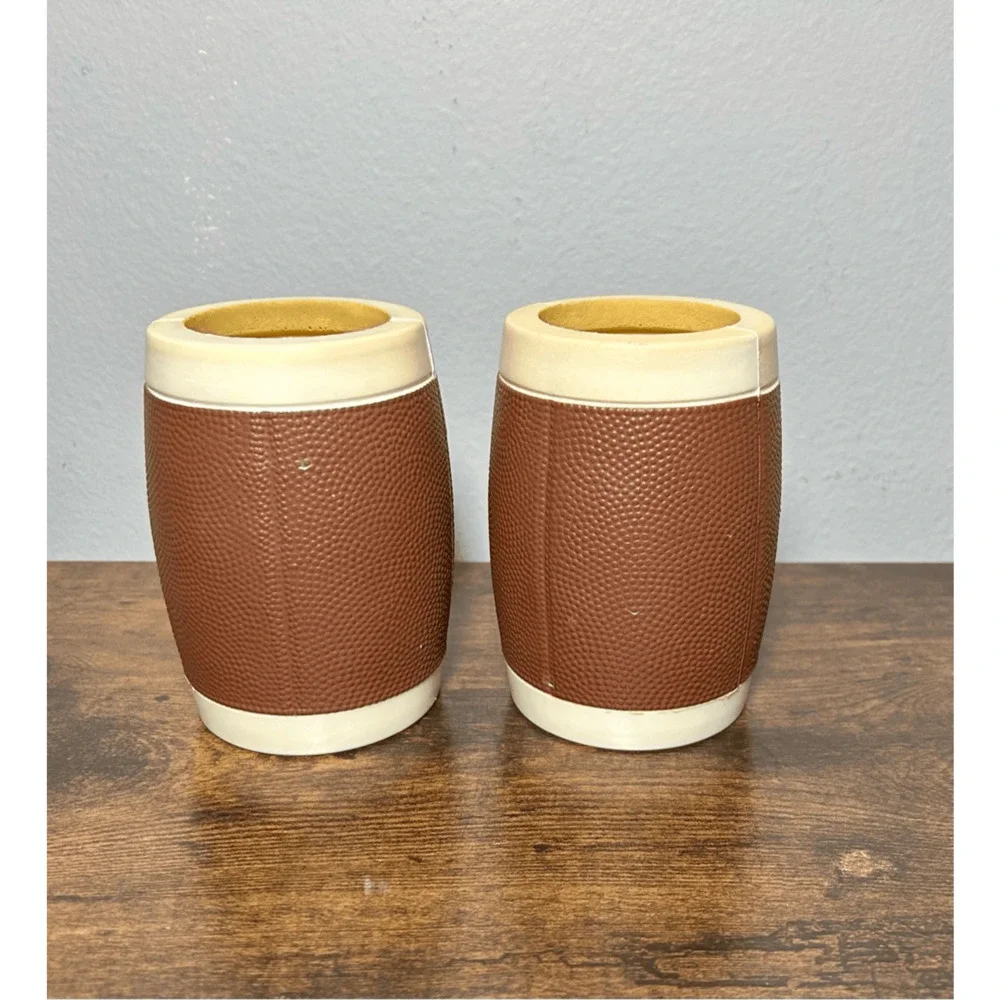 Vintage Bubba Sport Football Koozie Beer Bottle Holder w/ Bottle Opener Set of 2